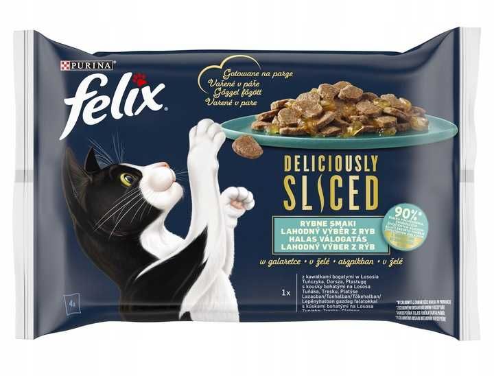 Mokra karma dla kota Felix Deliciously Sliced Rybne Smaki 4x 320g