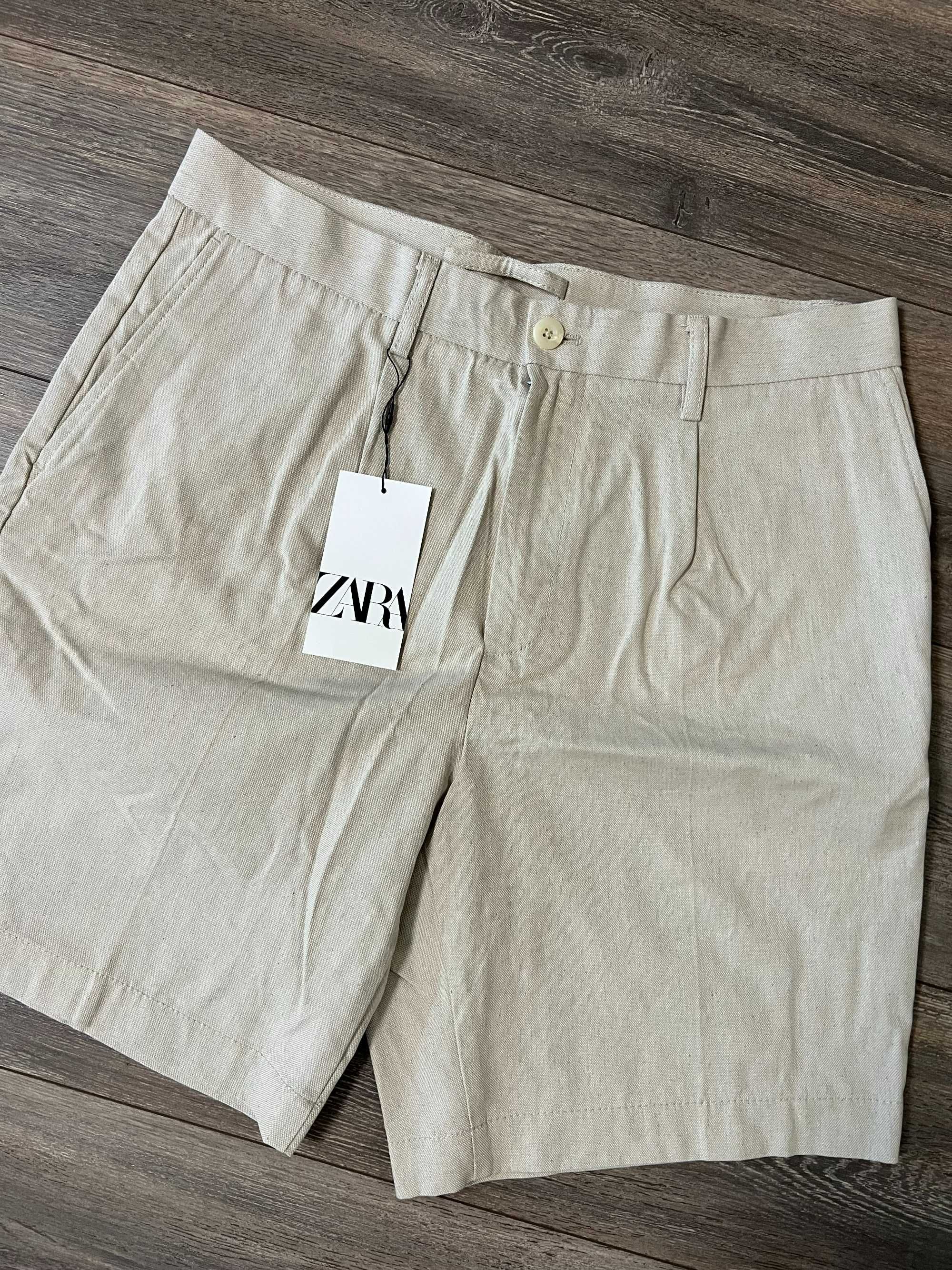 Бавовняно-лляні шорти Zara (р. 42/ L)