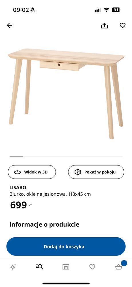Biurko LISABO IKEA stan idealny