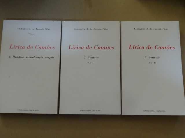 Lírica de Camões de Leodegário A. de Azevedo Filho - 3 Livros