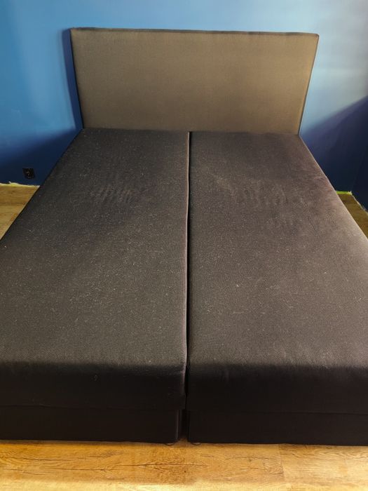 Używane Łóżko kontynentalne JYSK 160x200 cm+ zagłówek+ mata ochronna
