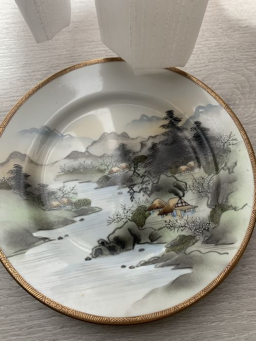 prato de porcelana chinesa pintado a mao