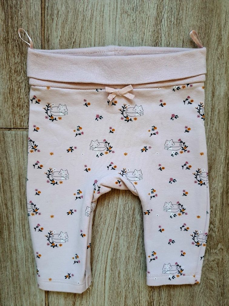 Sukienka sweterkowa Matalan 56/62cm + pudrowe spodnie liski c&a 62cm
