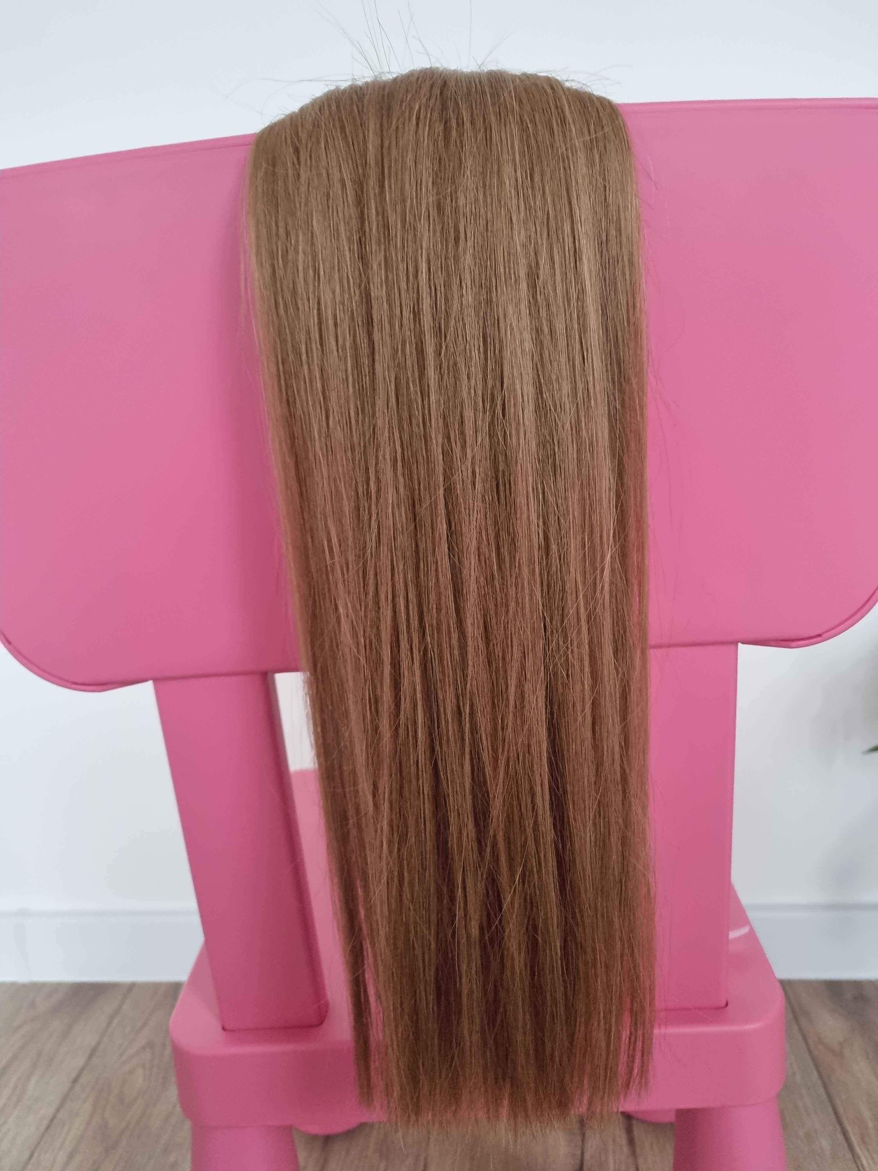 Włosy naturalne  farbowane   kitka 50 cm blond 100 gram.