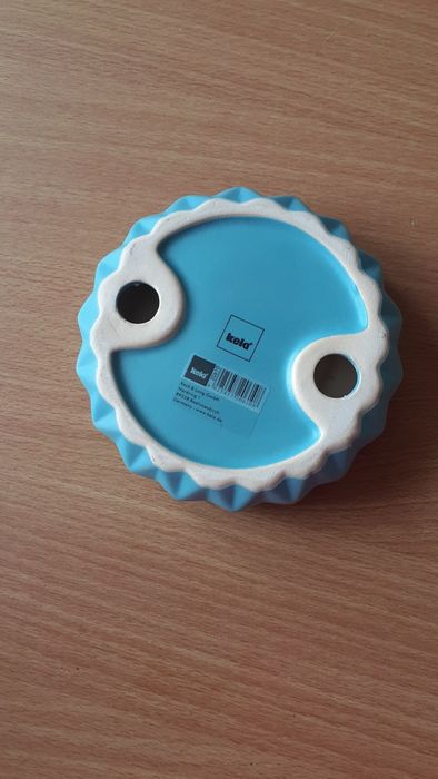 nowa Kela turkusowa ceramiczna mydelniczka okrągła