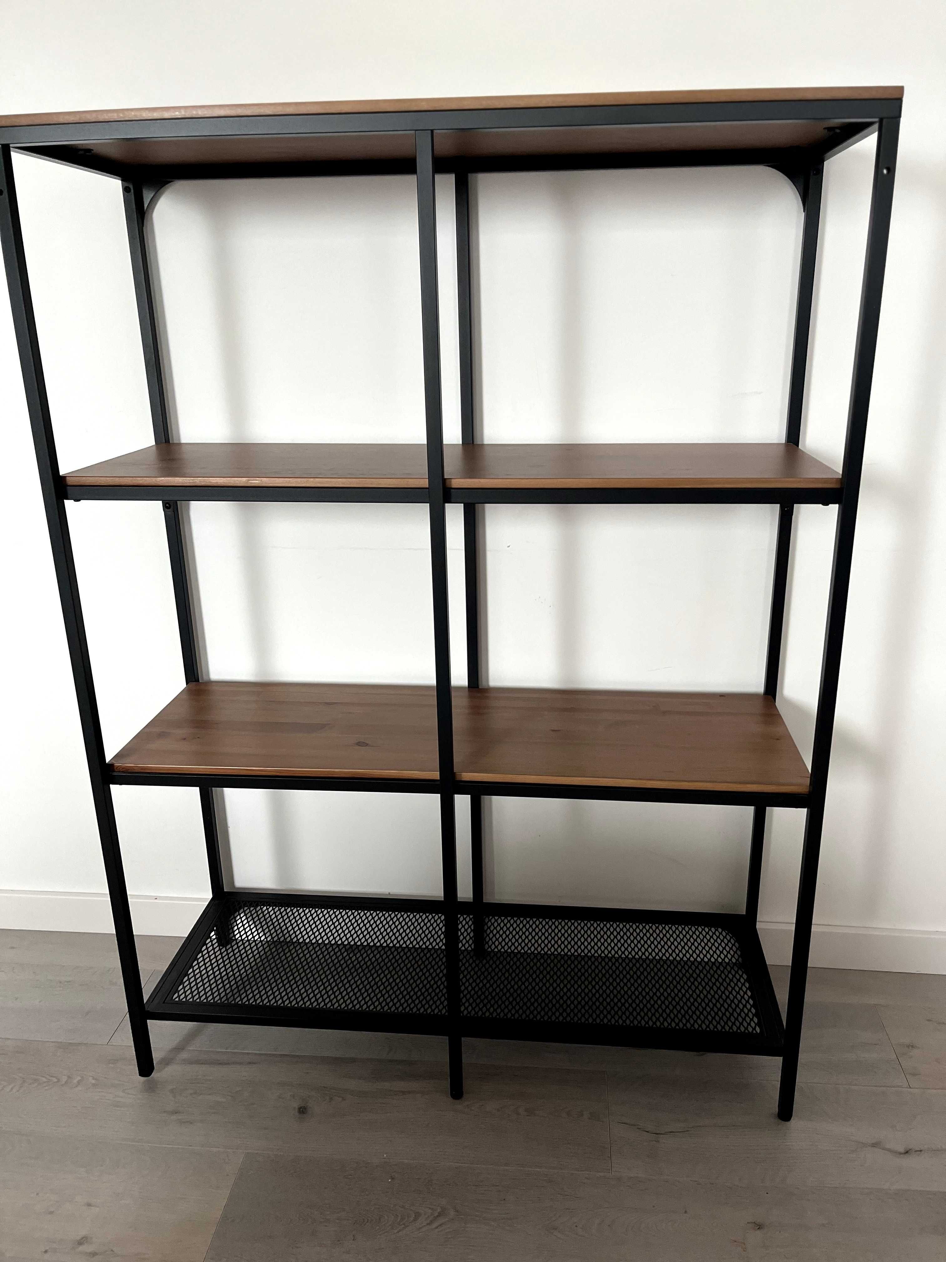 Regał IKEA FJÄLLBO – industrialny, metal + drewno, stan idealny