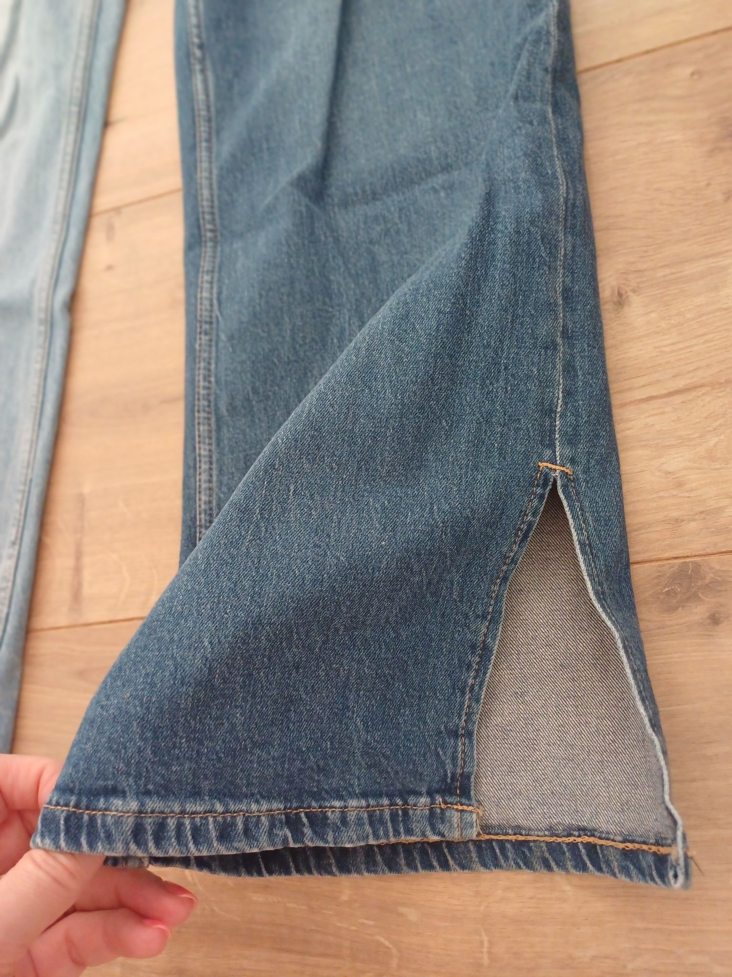 Dżinsy jasnoniebieskie H&M Wide fit jeans 164cm