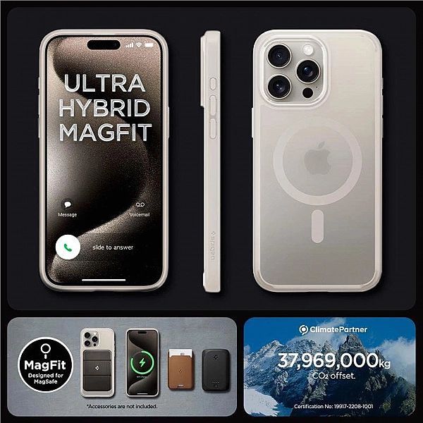 Etui Spigen Ultra Hybrid Mag z MagSafe na iPhone 15 Pro - matowy tytan
