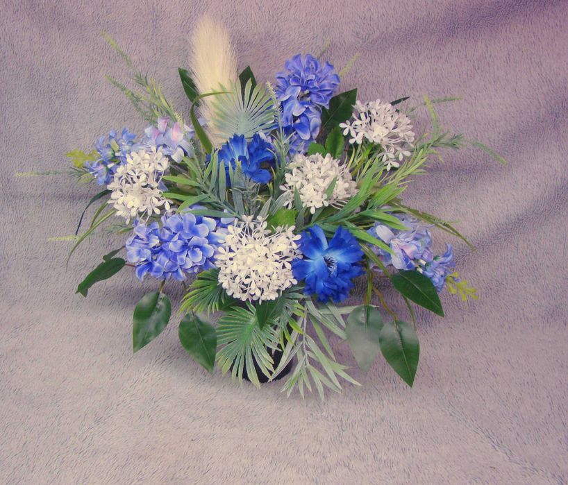 Stroik na grób cmentarz niebieski komplet nr 2w