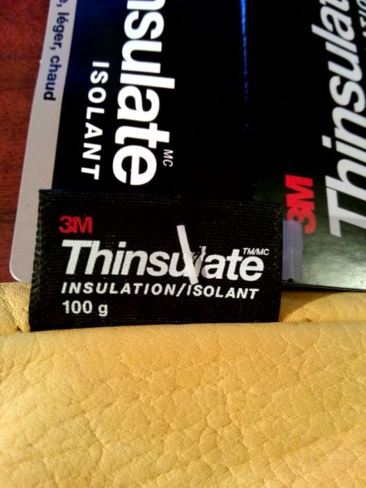 Перчатки кожаные теплые желтые "Thinsulate 3М"