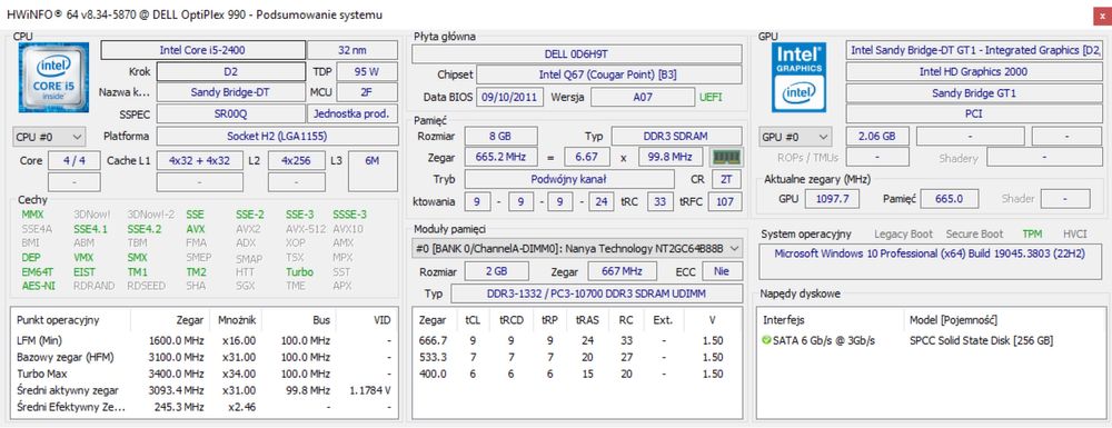 Dell OptiPlex 990 SSD 8GB RAM Win10 Pro