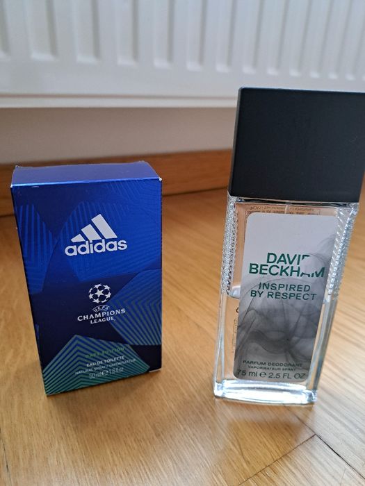 Zestaw nowych wód perfumowanych Adidas David Beckham i  krem do twarzy
