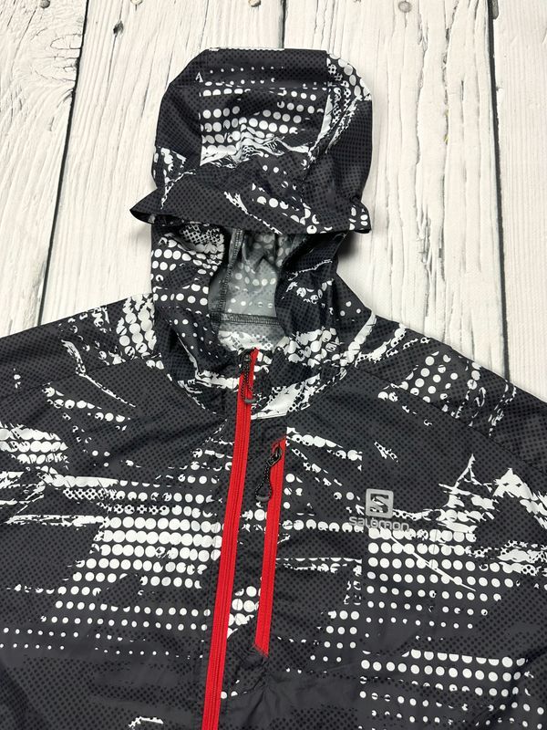 Salomon Fast Wing Graphic Cienka Kurtka Wiatrówka Męska Logowana r. XL