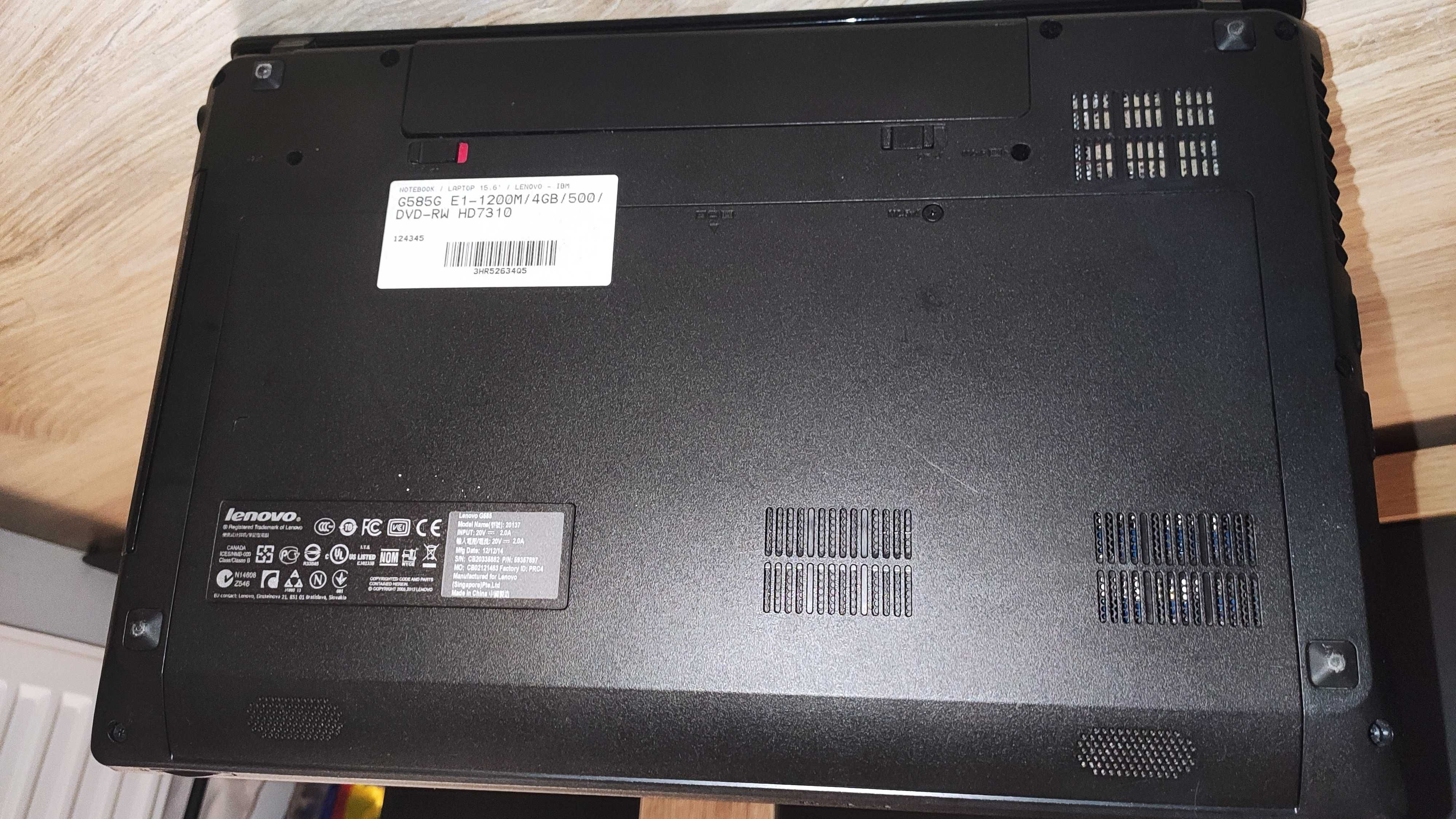 Laptop Lenovo G585 E1-1200M/4GB/500/DVD-RW/Win10
