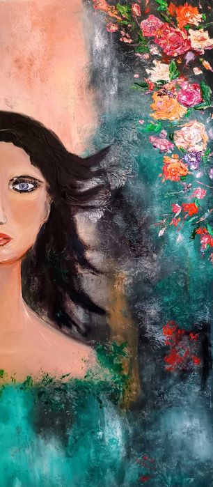 Óleo sobre tela, original, dimensões 100 cm x 80 cm