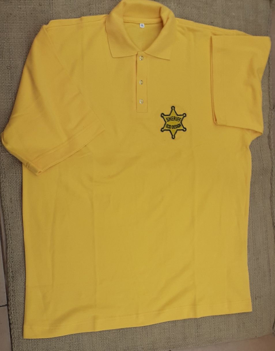 Polo żółte, XL z naszywką Sheriff Eco design