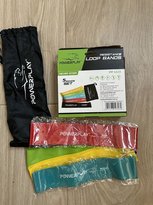 Резинки для фітнесу PowerPlay з чохлом 5 штук