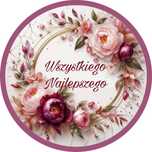 Urodzinowy opłatek na tort wszystkiego najlepszego