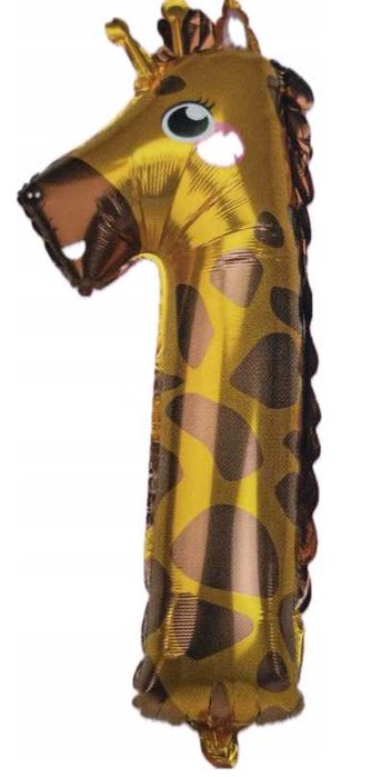 Balon Foliowy Cyfra 1 Jeden Złoty Urodziny 80cm Żyrafa