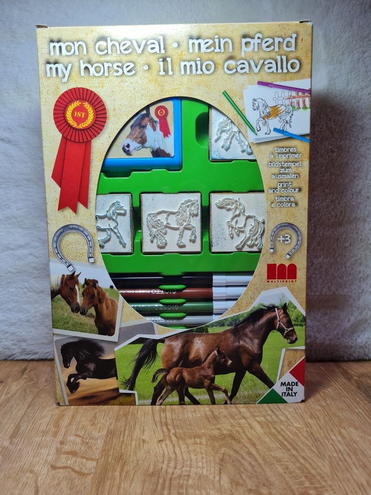 My horse zestaw drewnianych pieczątek do zabawy dla dzieci
