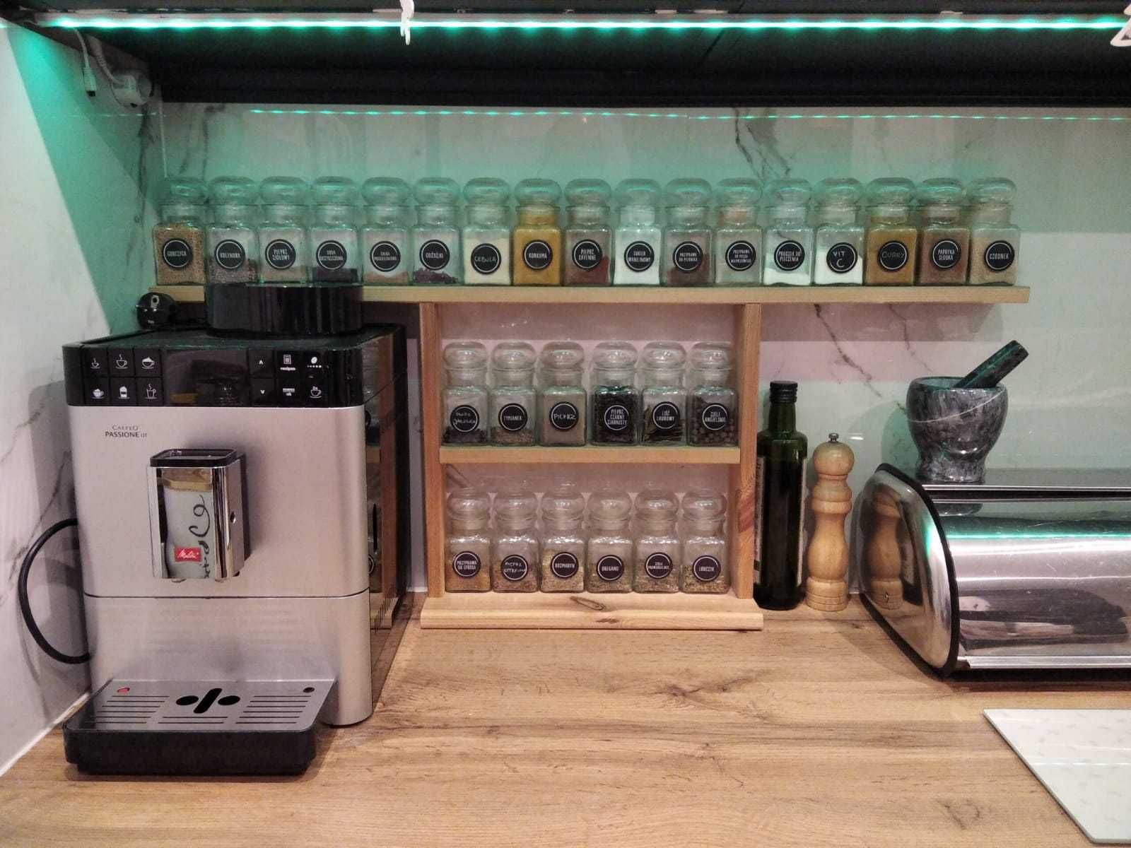 stojak, półka na przyprawy przyprawnik DIY dowolny wymiar na 24 słoiki