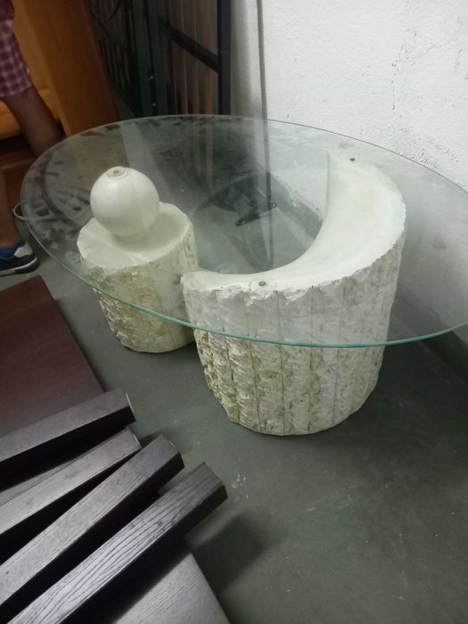 Mesa de centro (base e vidro)