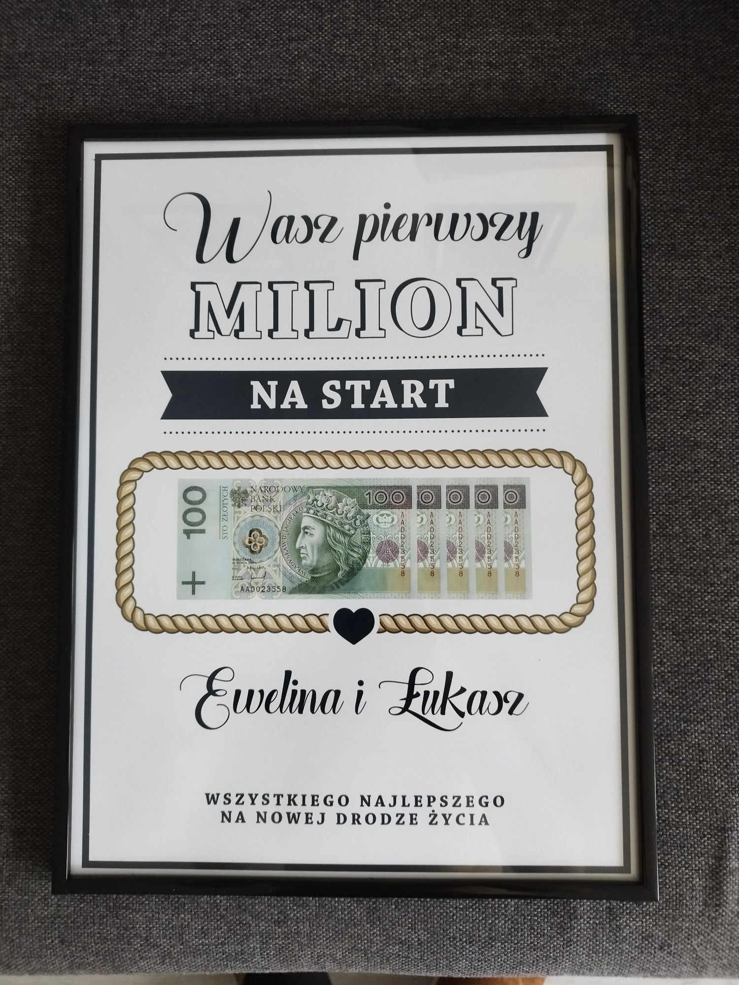 Prezent na ślub wasz pierwszy milion Ewelina i Łukasz