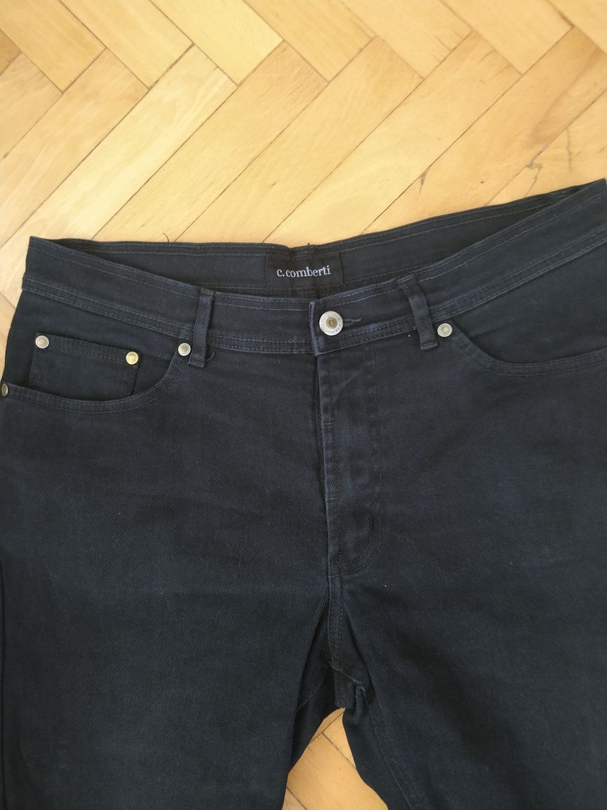 Czarne spodenki męskie jeans 92 w pasie