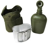 Армейская фляга с подстаканником и чехлом Mil-tec Олива (14506001)