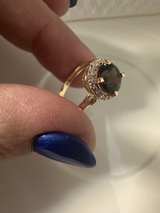 Акція! Каблучка з раух топазом 0,9ct, 17р, 1.94г-золото 585 проба