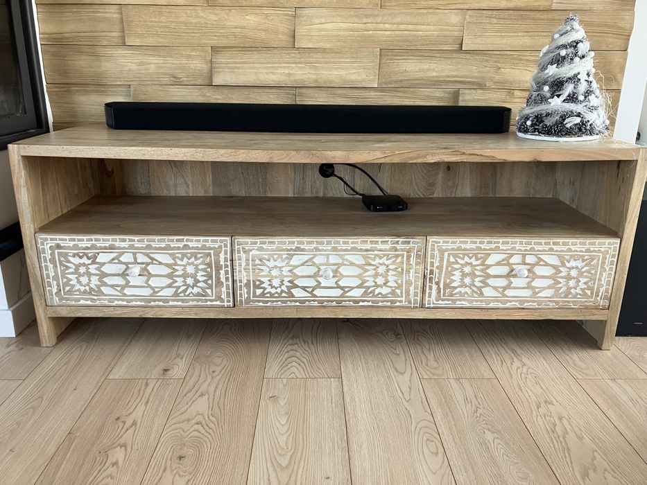 Szafka RTV drewno mango kolonialna, indyjska