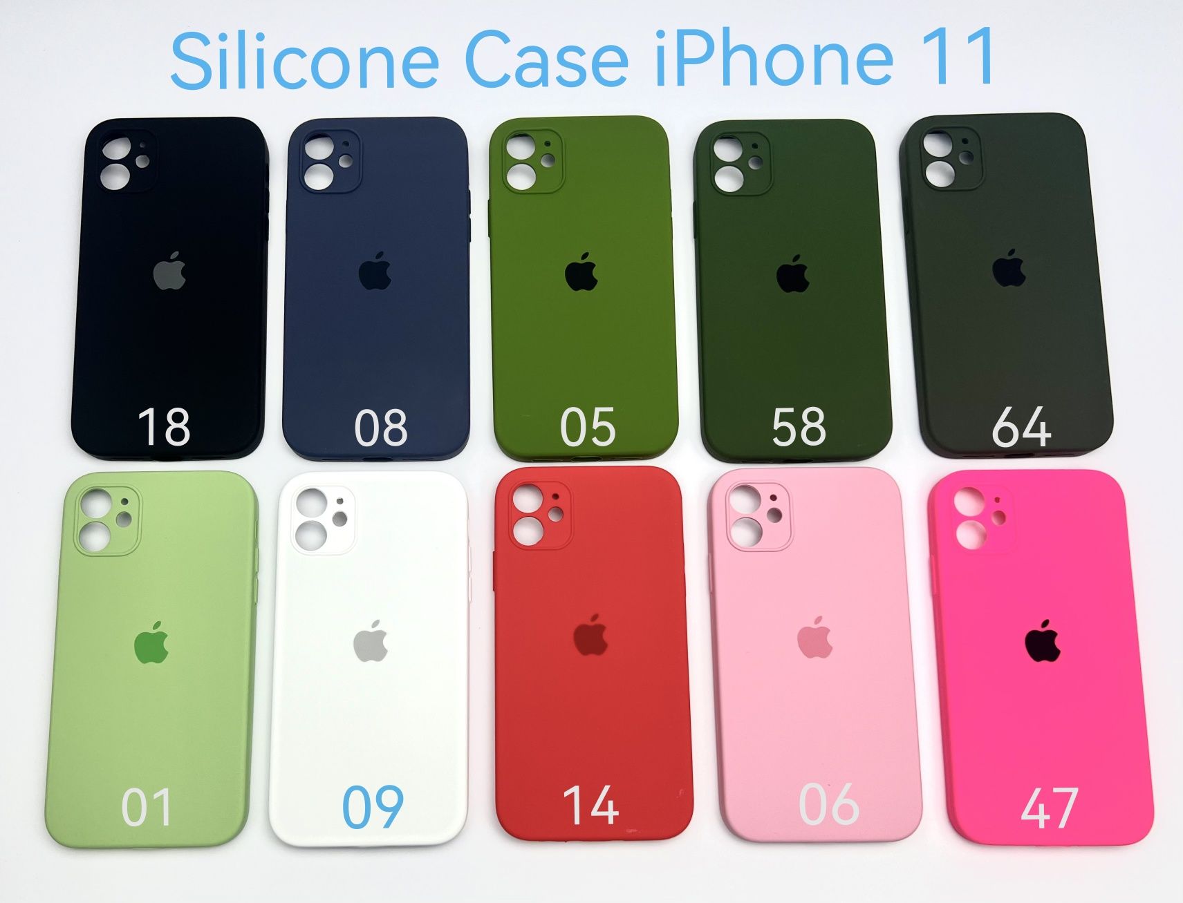 Чехол iPhone 11 Silicone case квадрат борт full Square для айфона 11