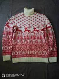 Різдвяний теплий светр з оленями 56 розмір