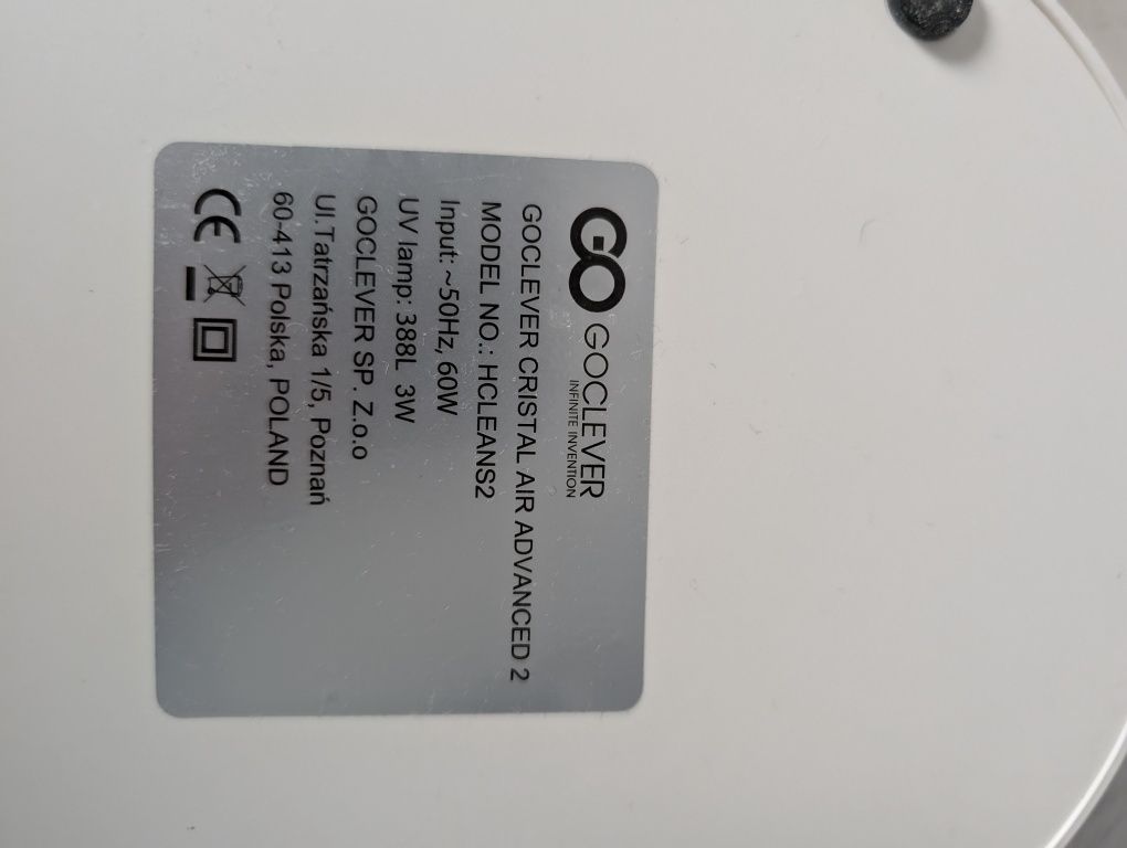 !!! Oczyszczacz powietrza GoClever Cristal Air Advance 2 !!!