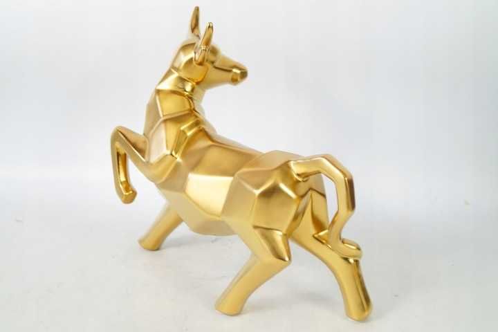 Ceramiczna figura BYK byczek złoty piękna figura