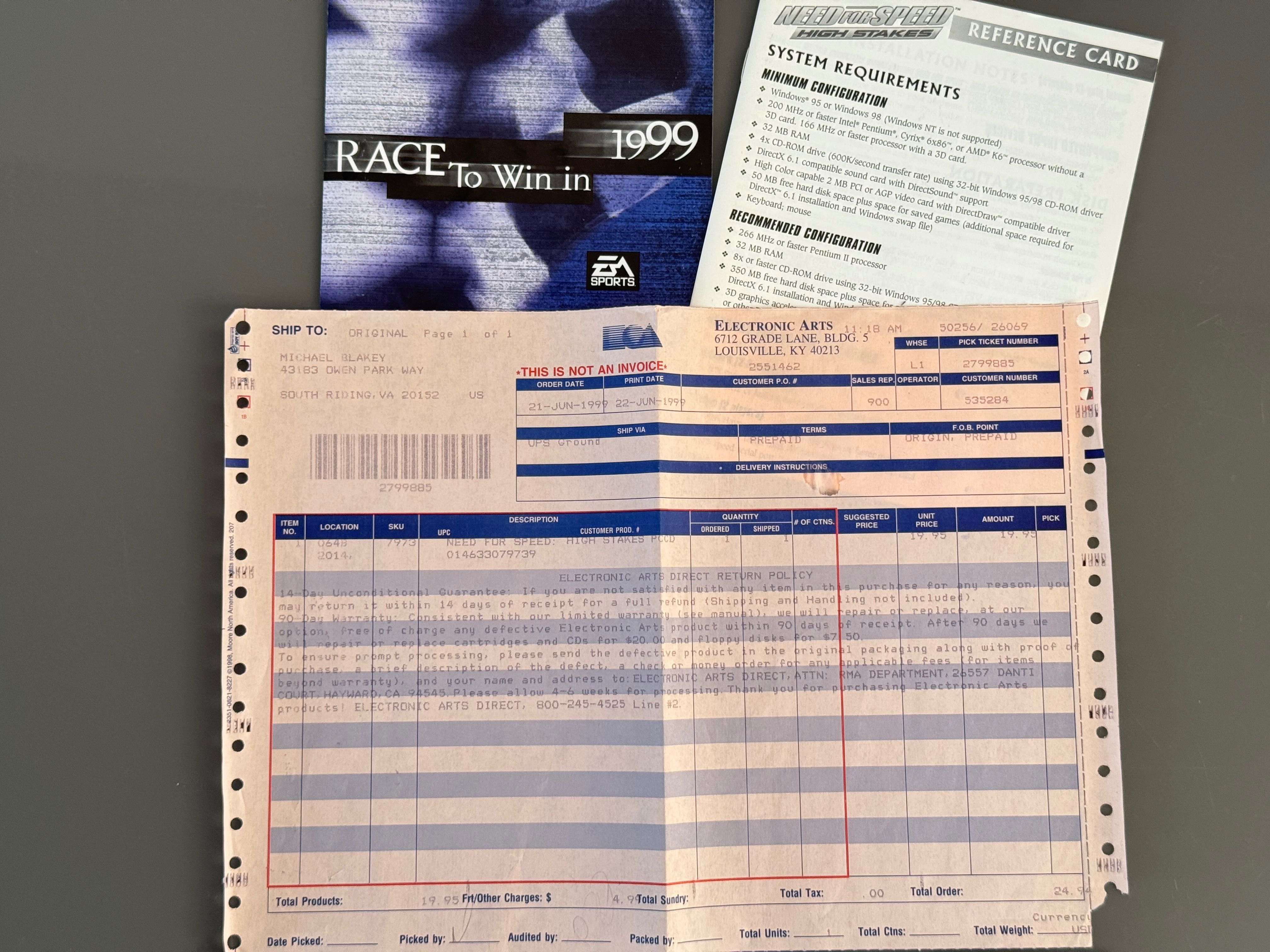 Need For Speed HIGH STAKES PC BOX USA unikat oryginał!!