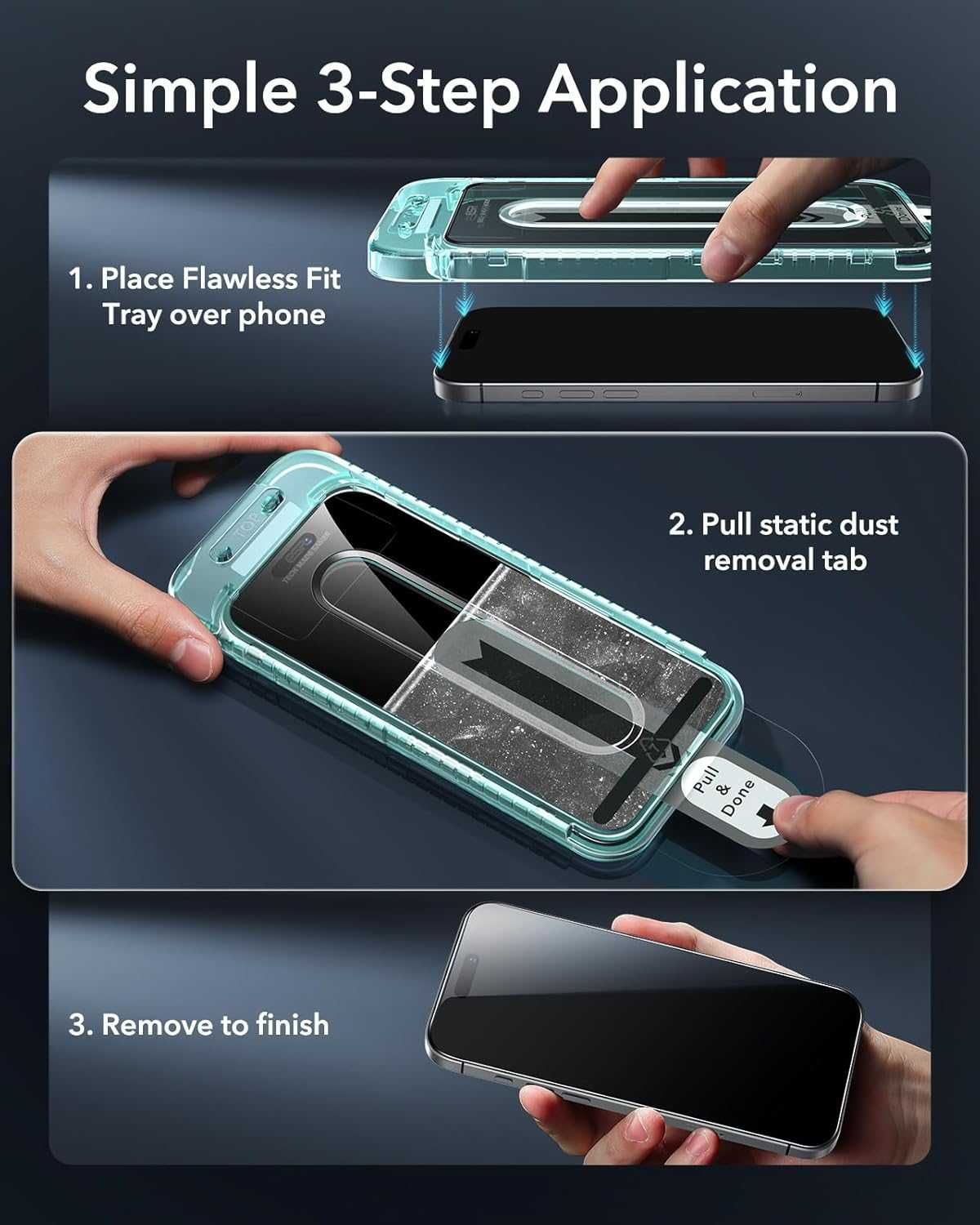 ESR Privacy szkło hartowane iPhone 15 PRO MAX filtr prywatyzujący 3szt