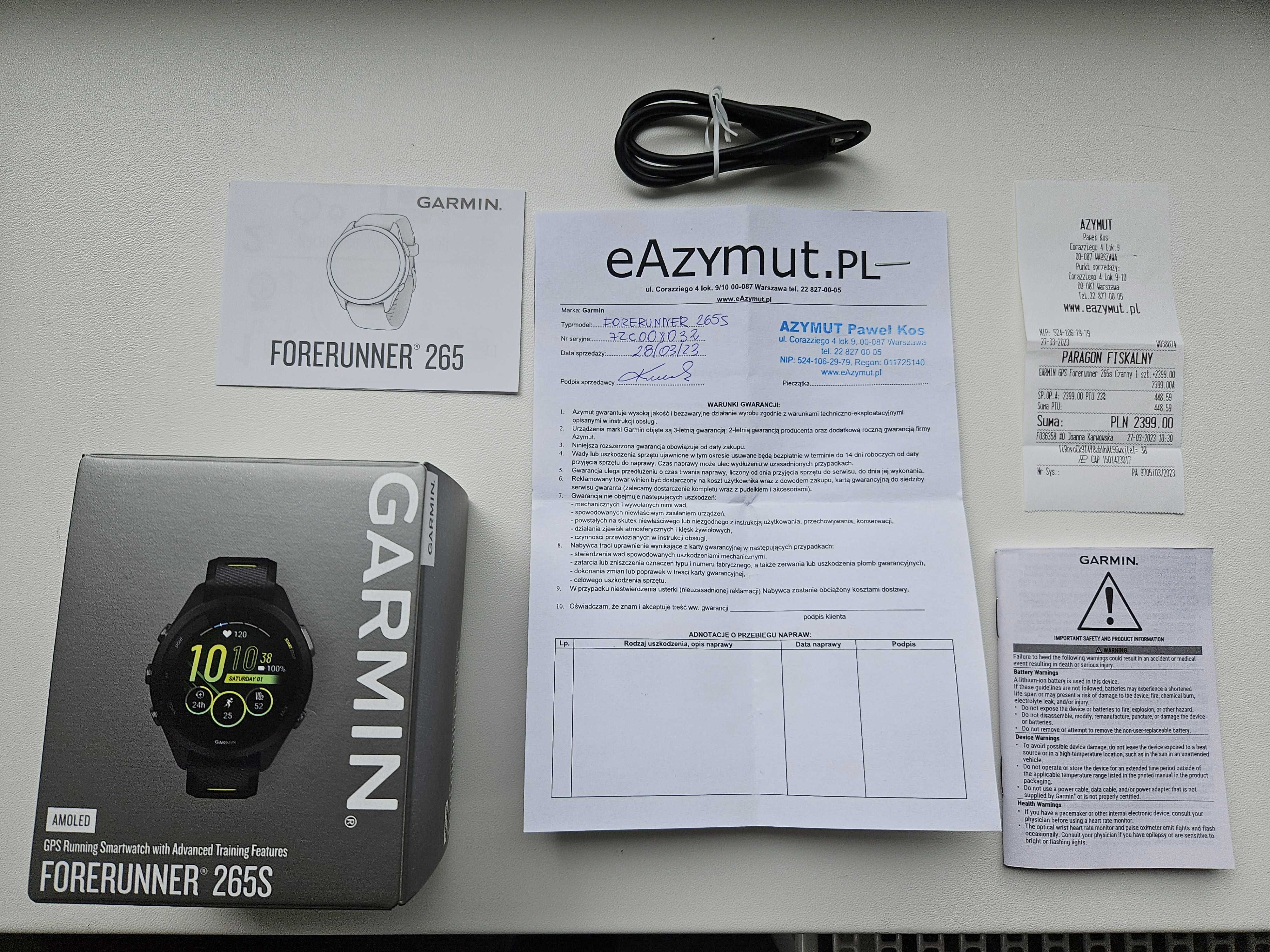 Garmin Forerunner 265s GWARANCJA