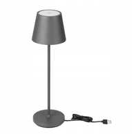 Lampka biurkowa K-Bright odcienie szarości i srebra moc do 2 W LED