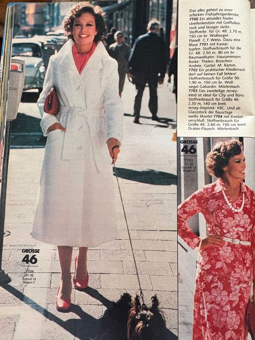 Styczeń 1976 Burda magazyn mody z wykrojami wzorami w niemieckim
