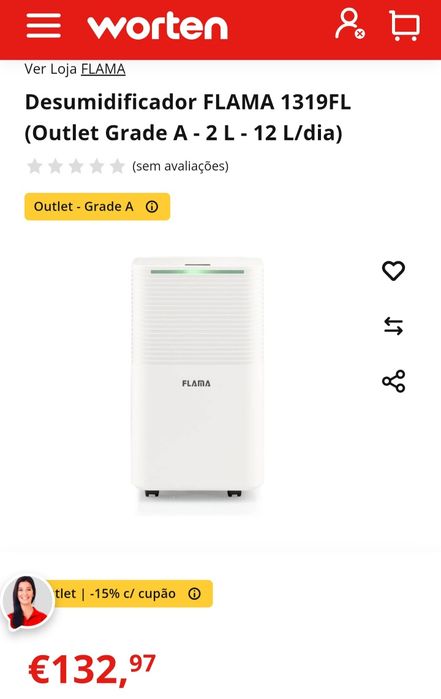 Desumidificadore móvel Flama 2L