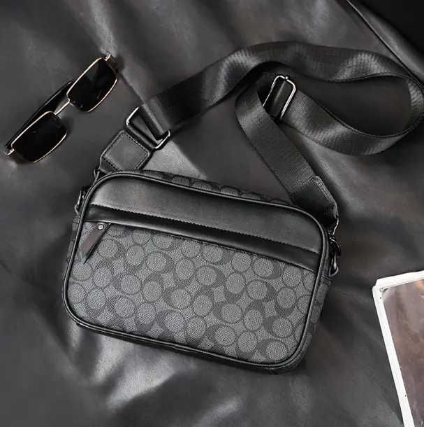 Чоловіча мужская кожаная сумка барсетка повсякденна через плече новая