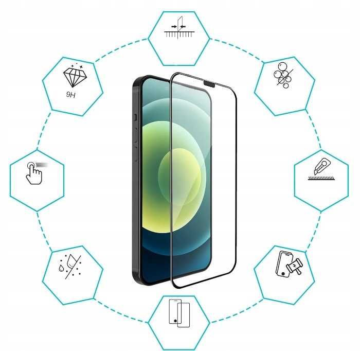 Szkło hartowane z ramką do montażu szybka iPhone 12 Pro Max