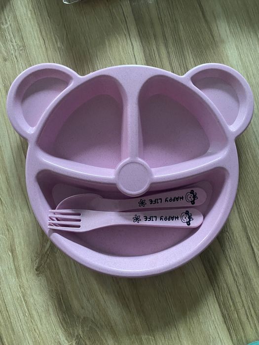 Mickey Mouse Minnie Conjunto refeição infantil prato e talheres