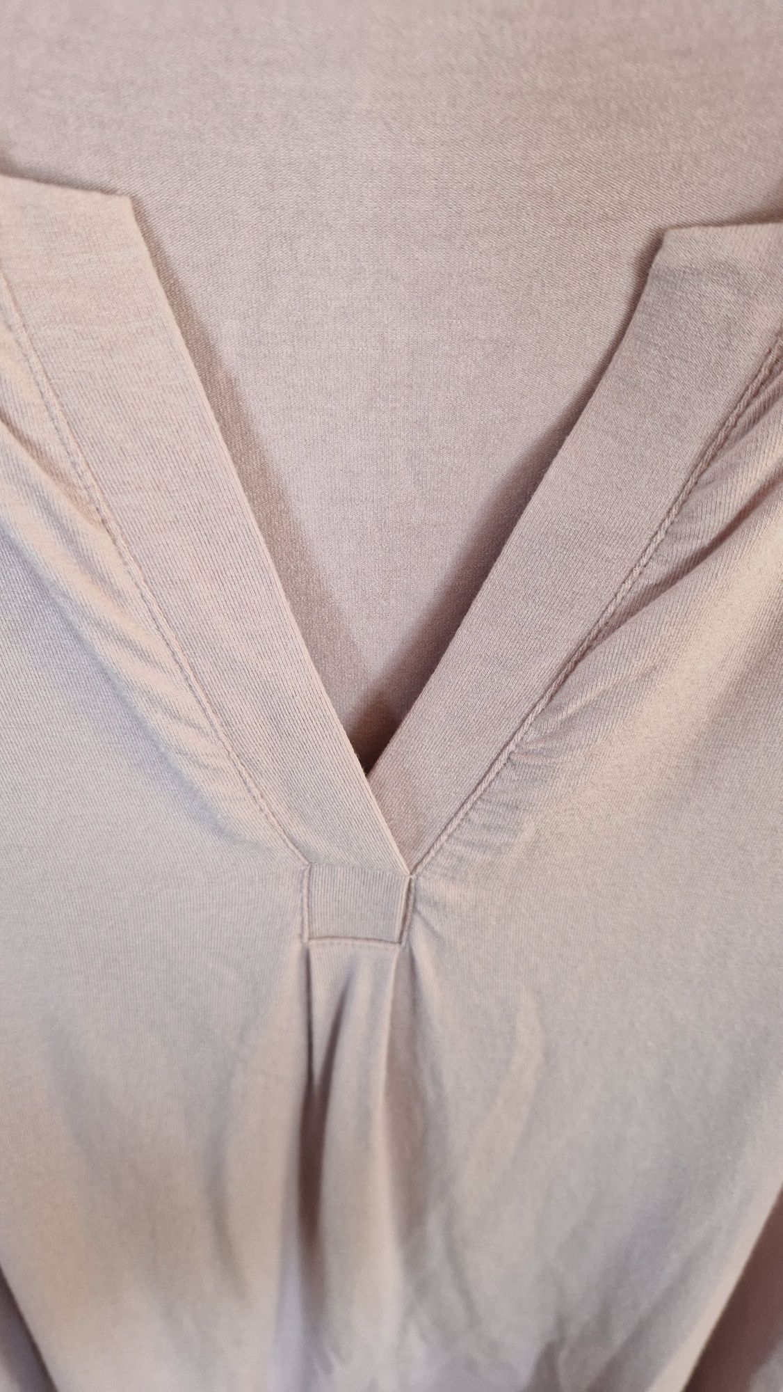 Gładka długa luźna bluzka pudrowy róż plus size XL-3XL JNY