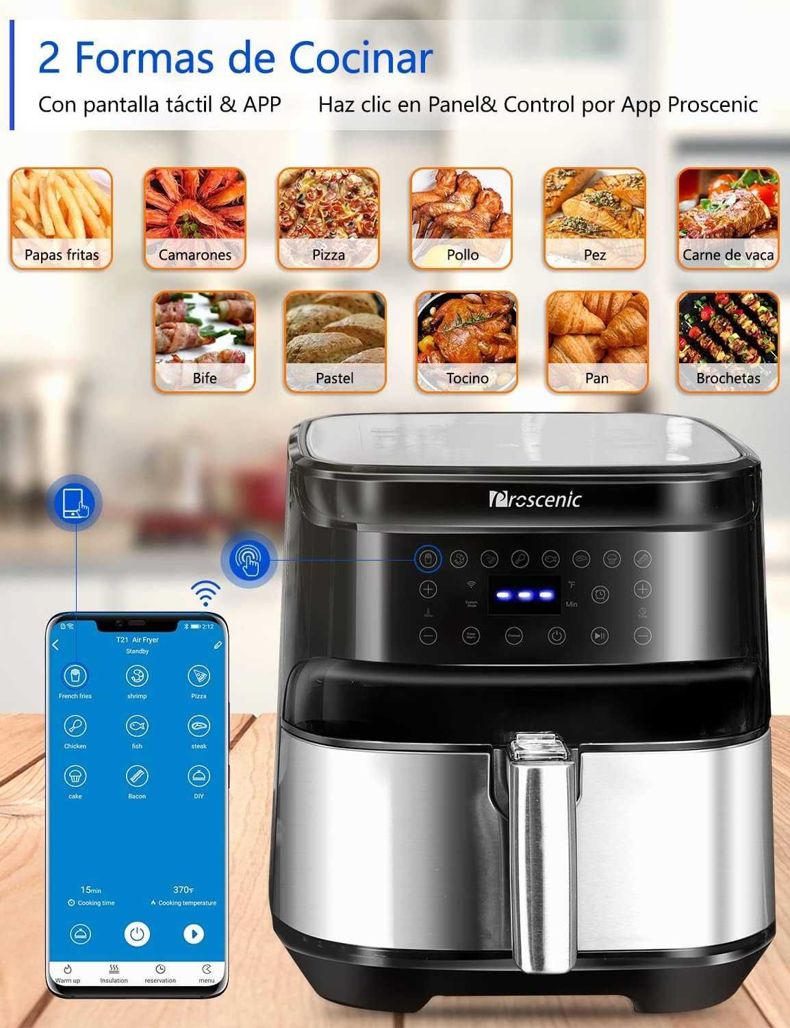 Proscenic T21 Fritadeira sem óleo Inteligente com App SELADO