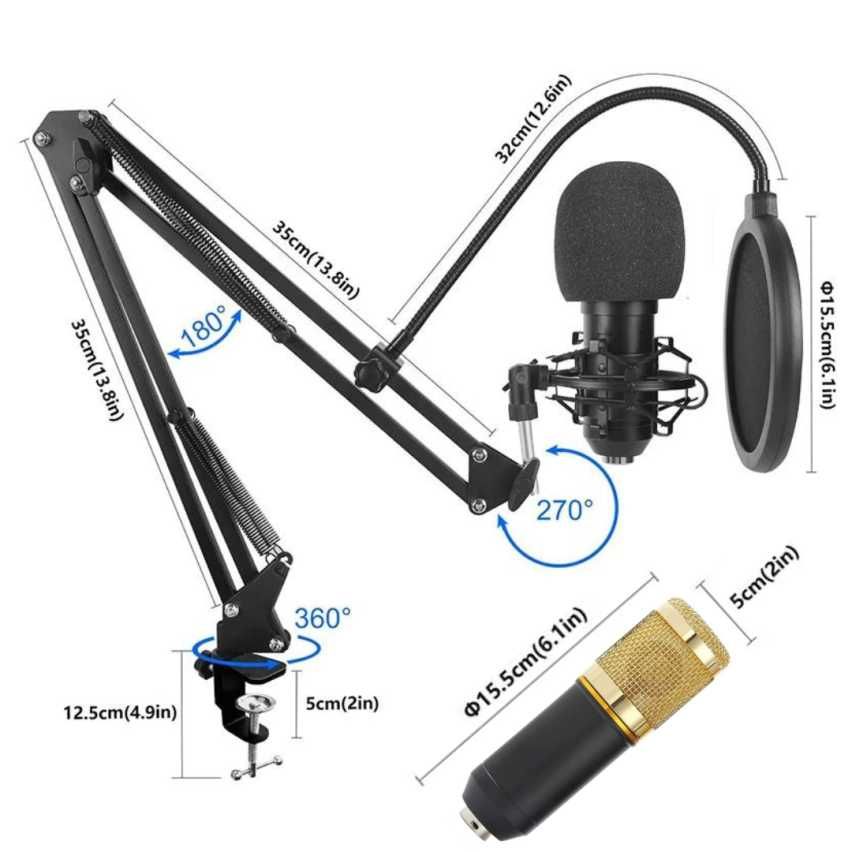 Microfone e Placa de Som Profissional