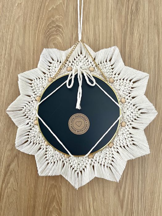 Lustro z makramą w stylu boho, makrama, handmade