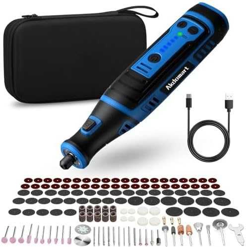 Mini Szlifierka Bateria, 8V 2.0Ah LED, 5 Prędkości 30000RPM  AKCESORIA