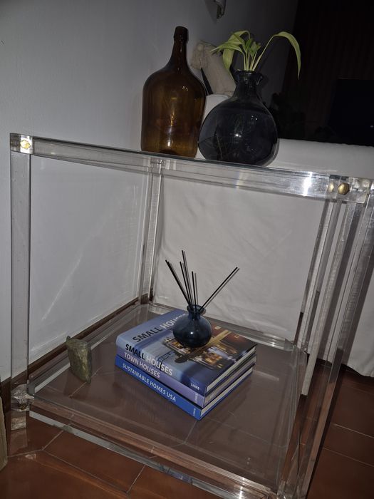 Mesa quadrada vidro 61cm x 61cm